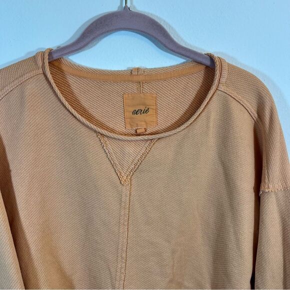 ✨ Aerie Orange Terry Crewneck Sweatshirt XS - Picture 2 of 10
